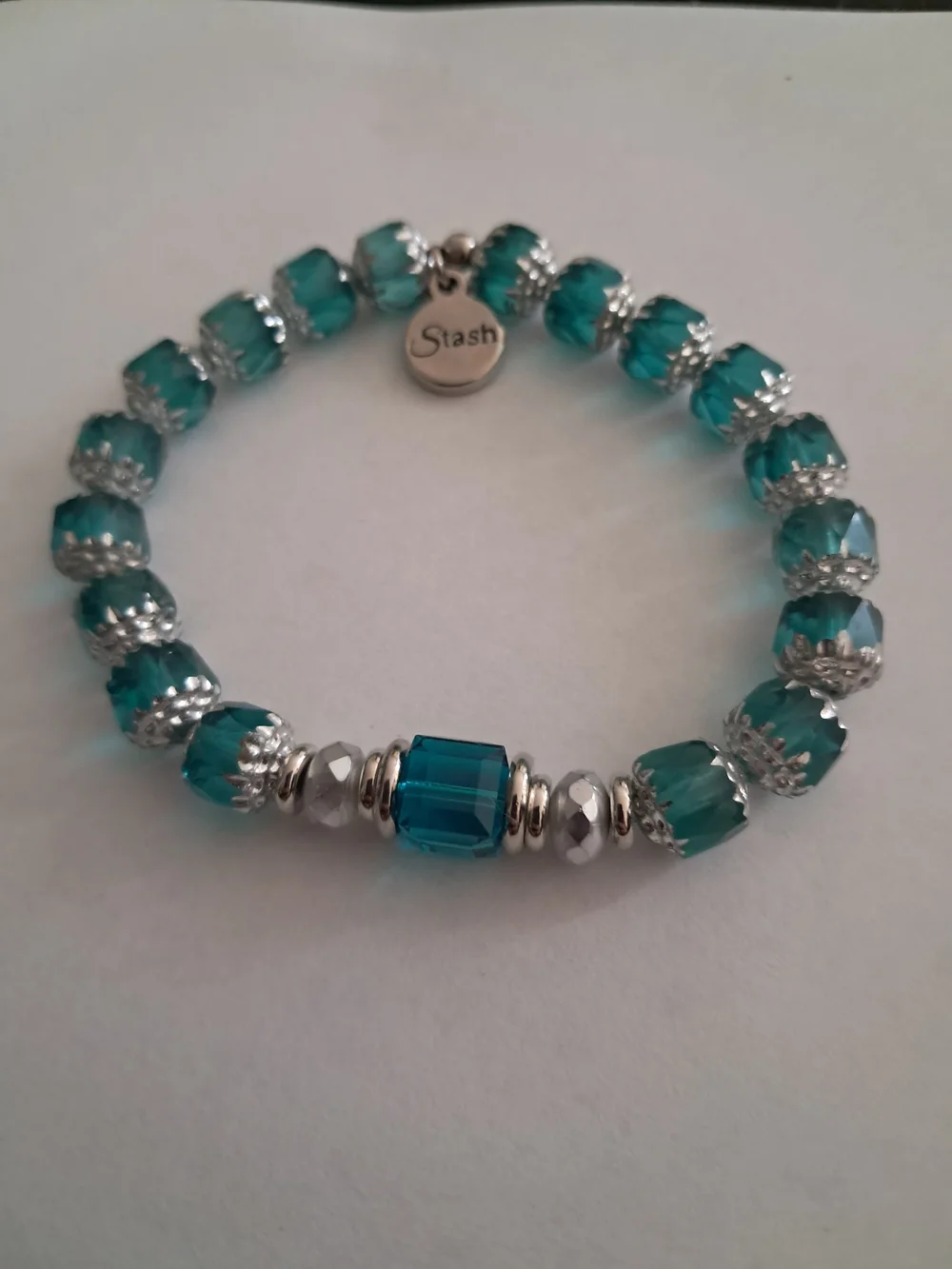 Stash Jewelry 2-Pc Crystal Stack - Teal Blue & Clear Shimmer Set